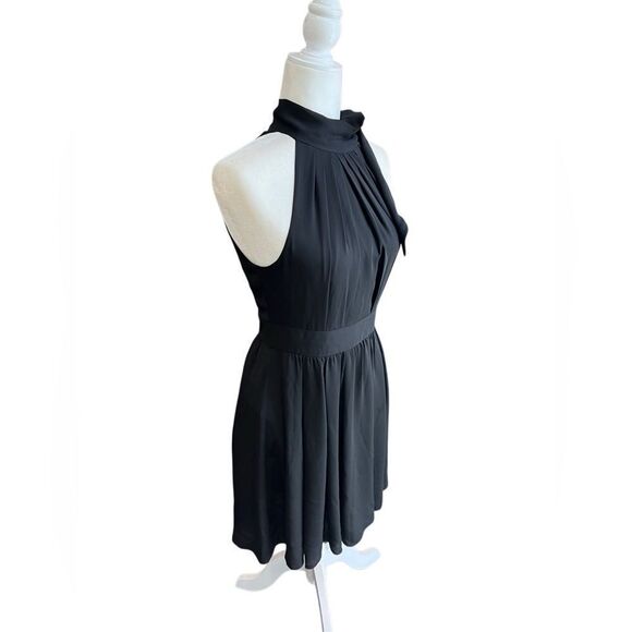 Express Black halter Tie neck chiffon Dress Size 4 - Picture 5 of 12